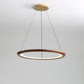 Modern Walnut and Acrylic Adjustable LED Chandelier for Living Room