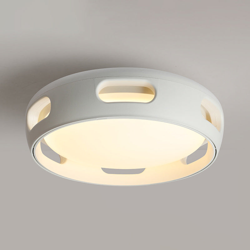 Nordic Bladeless Round Acrylic LED Ceiling Fan Light for Bedroom Decor