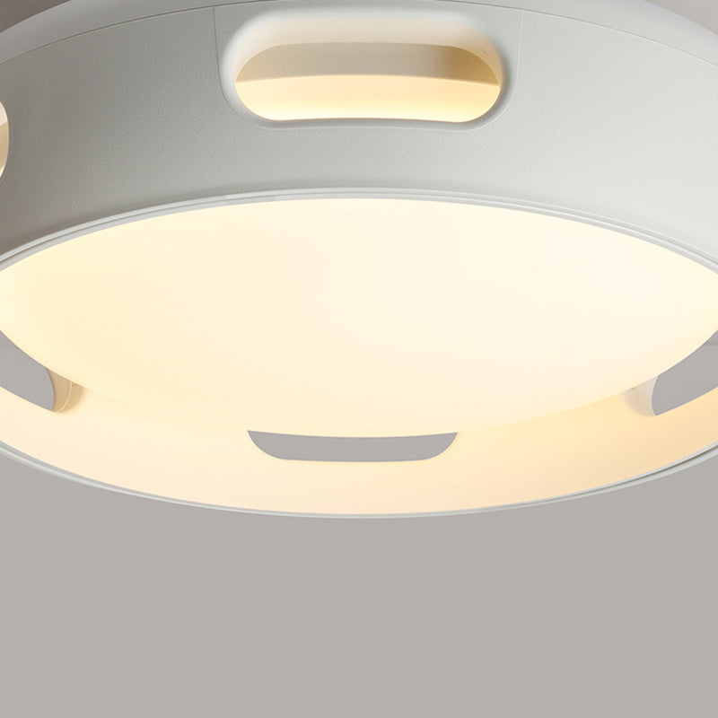 Nordic Bladeless Round Acrylic LED Ceiling Fan Light for Bedroom Decor