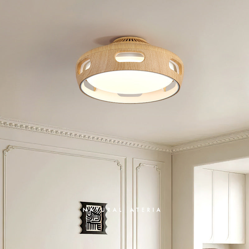 Nordic Bladeless Round Acrylic LED Ceiling Fan Light for Bedroom Decor
