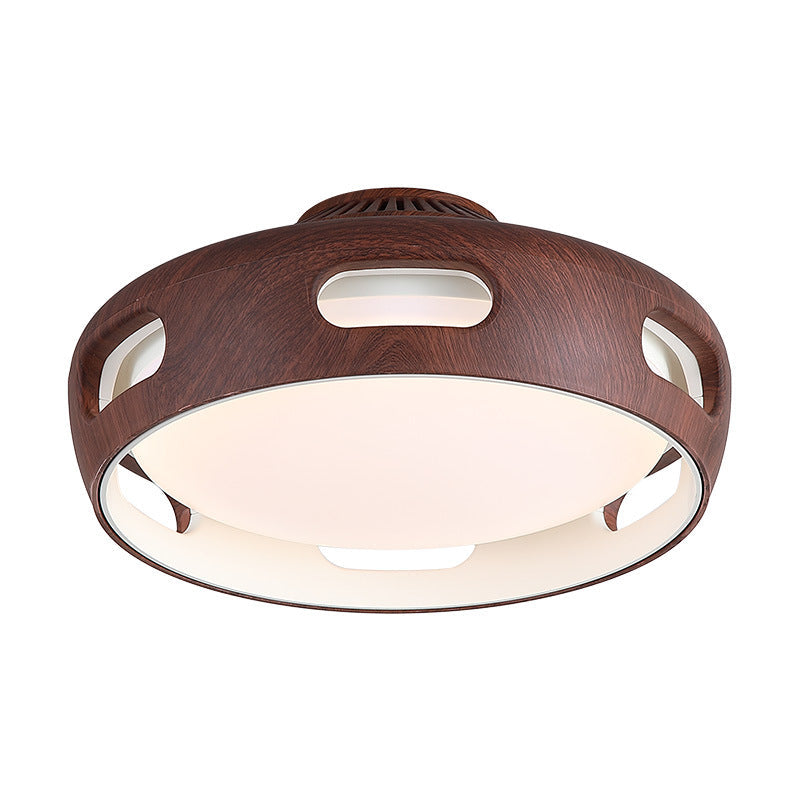 Nordic Bladeless Round Acrylic LED Ceiling Fan Light for Bedroom Decor