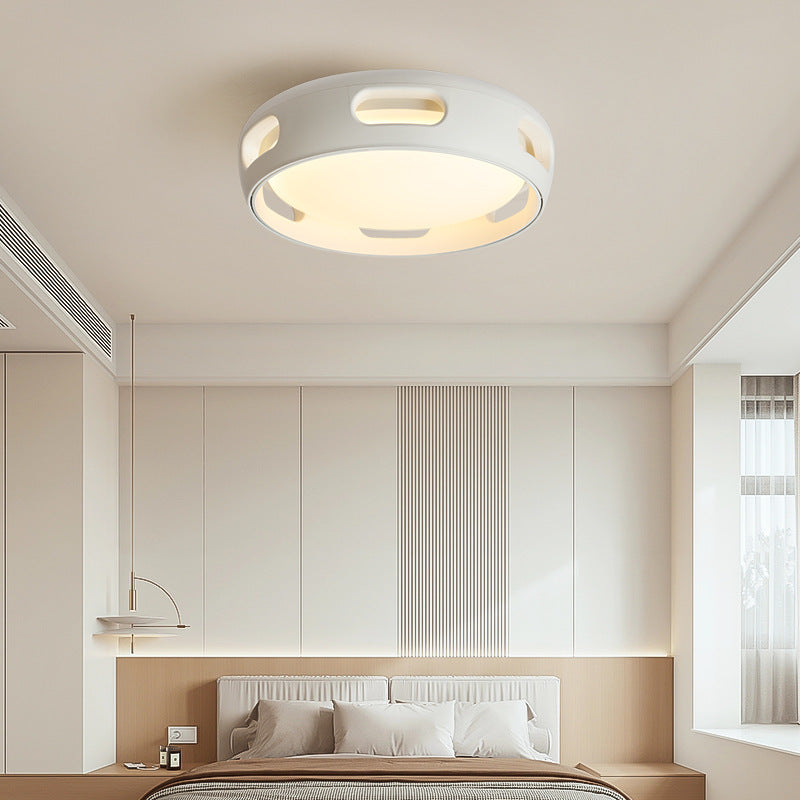 Nordic Bladeless Round Acrylic LED Ceiling Fan Light for Bedroom Decor