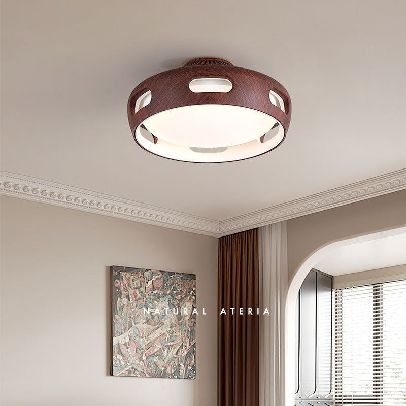 Nordic Bladeless Round Acrylic LED Ceiling Fan Light for Bedroom Decor