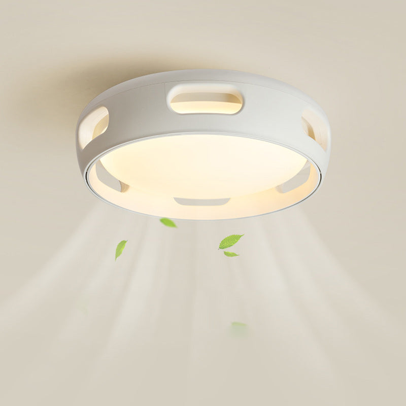 Nordic Bladeless Round Acrylic LED Ceiling Fan Light for Bedroom Decor