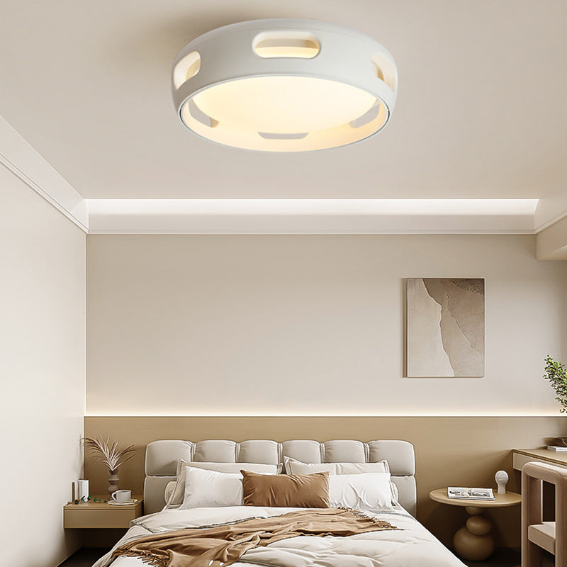 Nordic Bladeless Round Acrylic LED Ceiling Fan Light for Bedroom Decor
