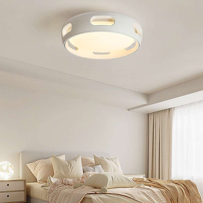 Nordic Bladeless Round Acrylic LED Ceiling Fan Light for Bedroom Decor
