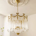 Elegant Brass & Crystal Bow Tie Tassel Chandeliers for Living Room