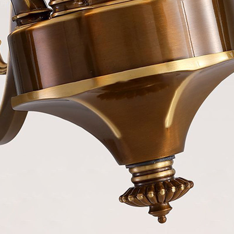 Rustic Copper and Glass Column Chandelier for Kitchen or Living Room