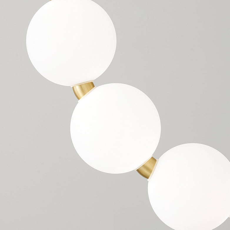 Modern Copper and Acrylic Bead LED Chandelier for Living Room Décor