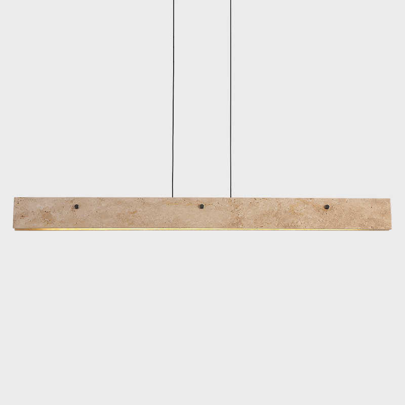 Traditional Japanese Aluminum LED Strip Chandelier for Dining Room
