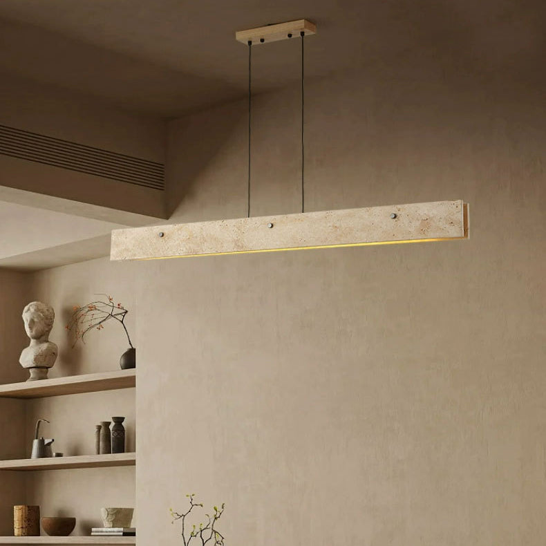 Traditional Japanese Aluminum LED Strip Chandelier for Dining Room