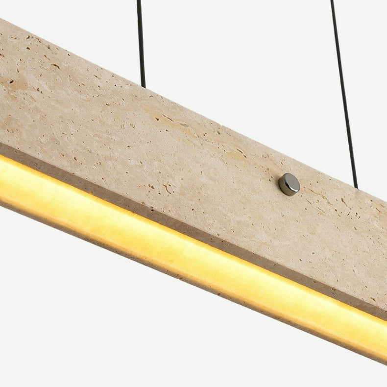Traditional Japanese Aluminum LED Strip Chandelier for Dining Room