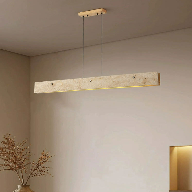 Traditional Japanese Aluminum LED Strip Chandelier for Dining Room
