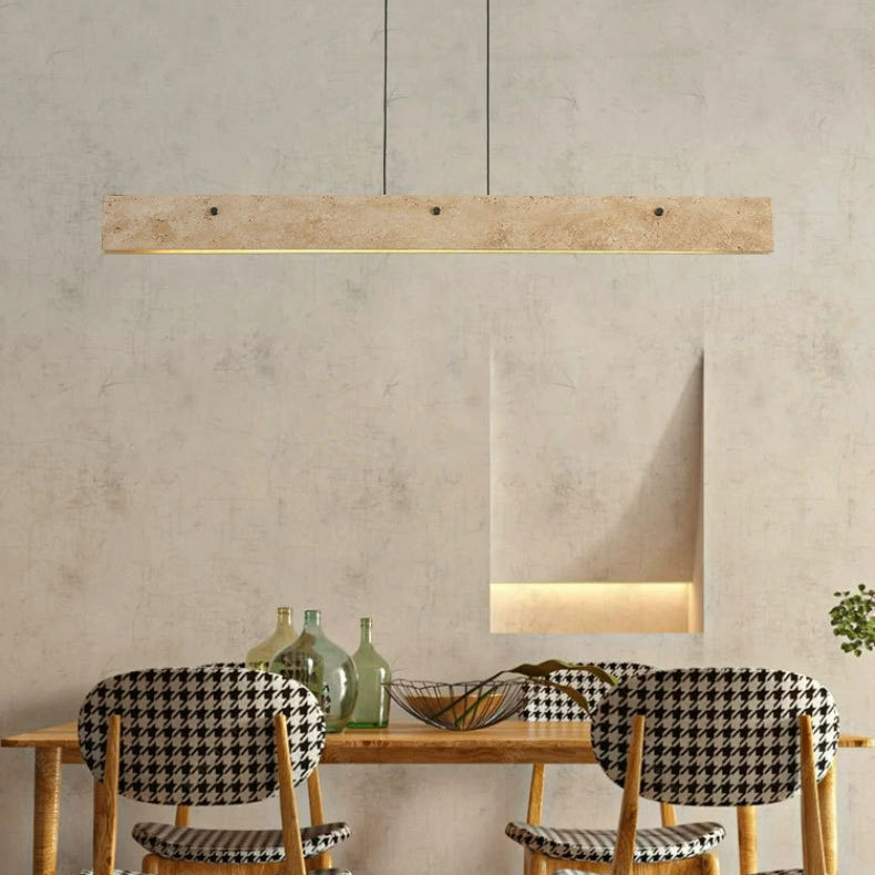 Traditional Japanese Aluminum LED Strip Chandelier for Dining Room