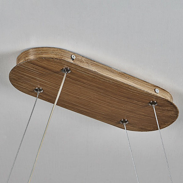Traditional Japanese Wavey Driftwood LED Chandelier for Dining Room