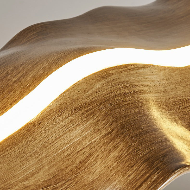 Traditional Japanese Wavey Driftwood LED Chandelier for Dining Room