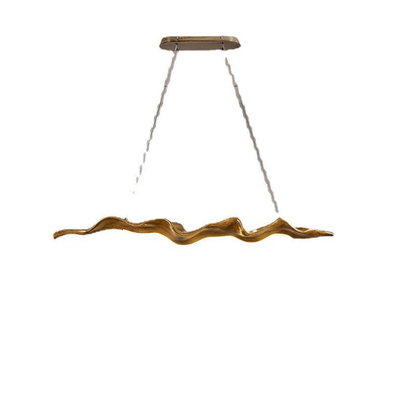 Traditional Japanese Wavey Driftwood LED Chandelier for Dining Room