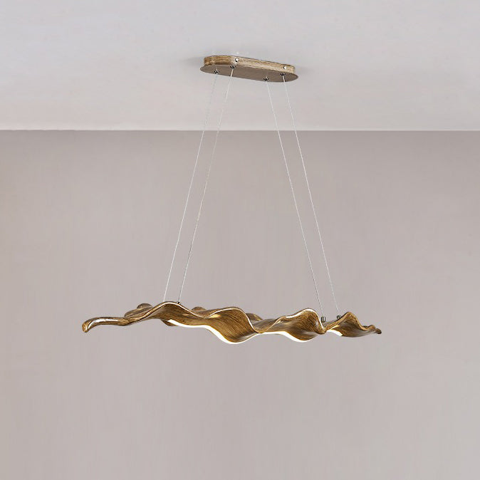 Traditional Japanese Wavey Driftwood LED Chandelier for Dining Room