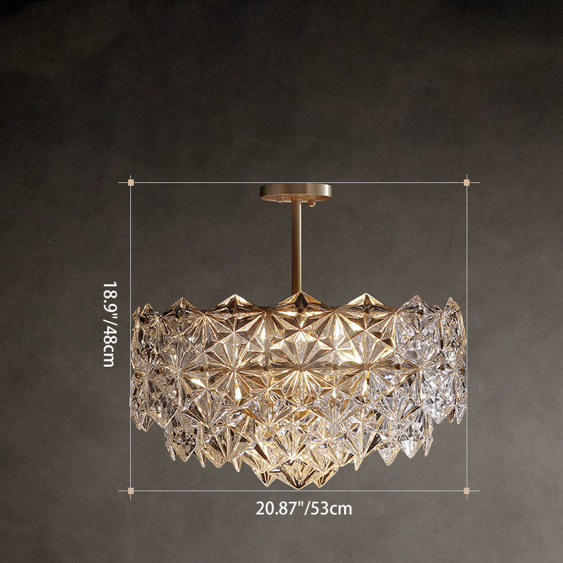 Elegant Brass and Crystal Snowflake Chandelier for Bedroom Lighting