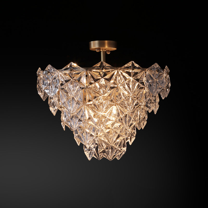 Elegant Brass and Crystal Snowflake Chandelier for Bedroom Lighting