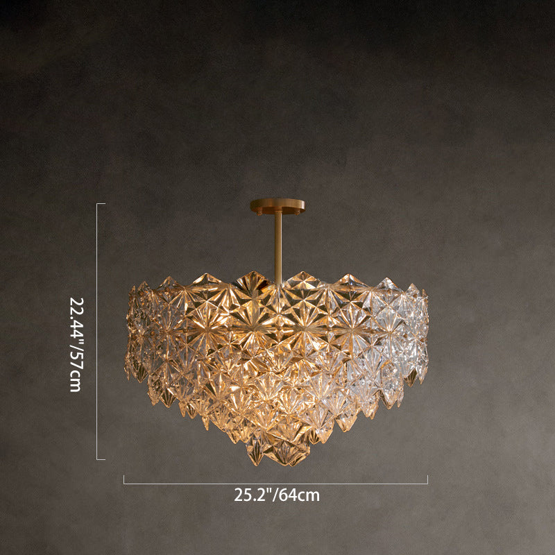 Elegant Brass and Crystal Snowflake Chandelier for Bedroom Lighting