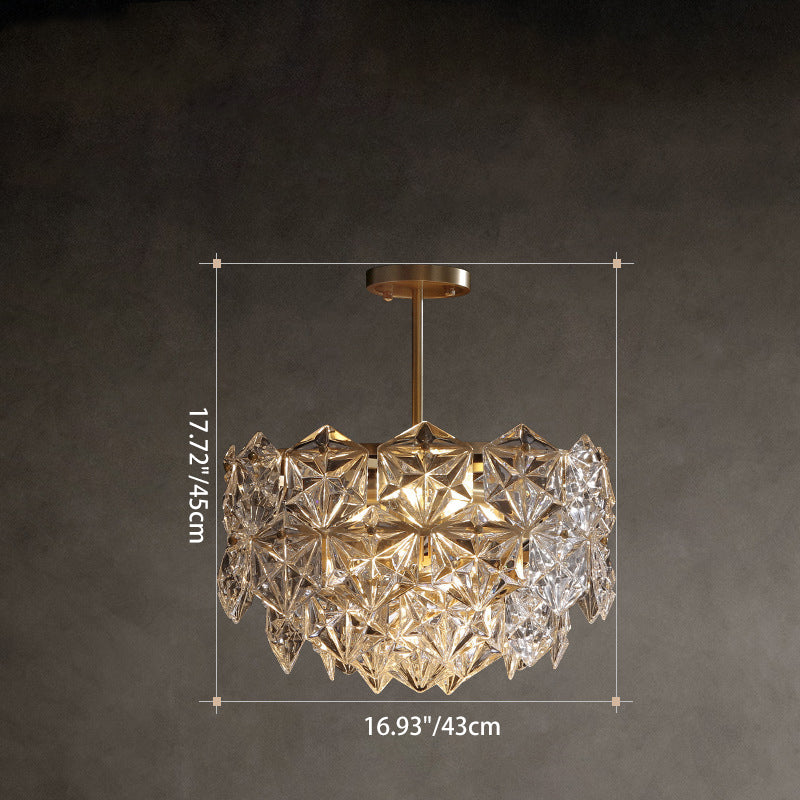 Elegant Brass and Crystal Snowflake Chandelier for Bedroom Lighting