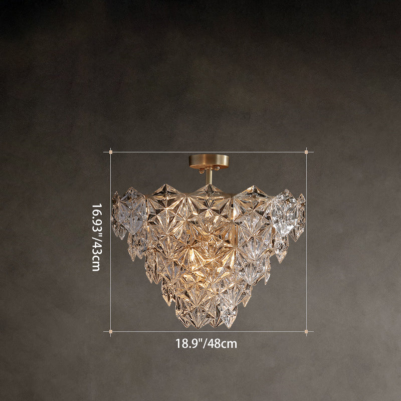 Elegant Brass and Crystal Snowflake Chandelier for Bedroom Lighting