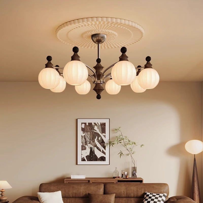 Modern Bamboo and Glass Column Chandelier: 3/5/8 Light for Living Room