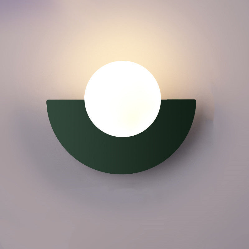 Colorful Glass Semi-Circle Wall Sconce Lamp for Modern Living Spaces