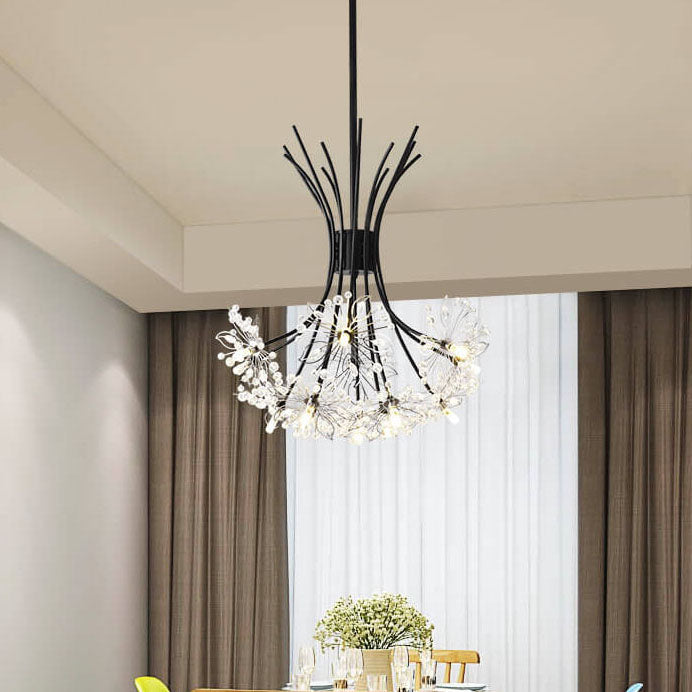 Elegant Crystal Dandelion Chandelier Light Fixture for Dining Room