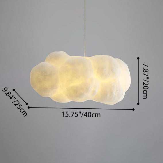 Contemporary White Fabric LED Pendant Light for Bedroom or Living Room