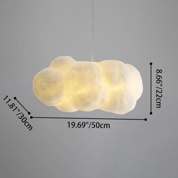 Contemporary White Fabric LED Pendant Light for Bedroom or Living Room