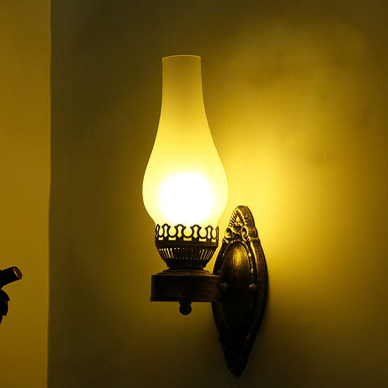 Vintage Industrial Black Metal Kerosene Wall Sconce Light for Hallway