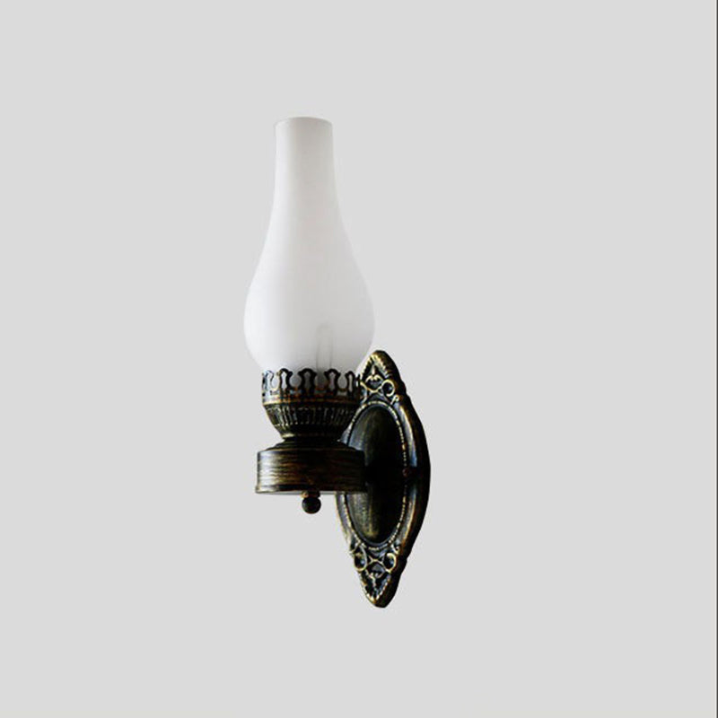 Vintage Industrial Black Metal Kerosene Wall Sconce Light for Hallway