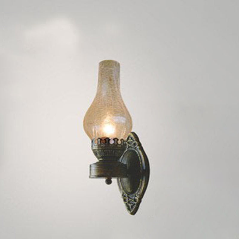 Vintage Industrial Black Metal Kerosene Wall Sconce Light for Hallway