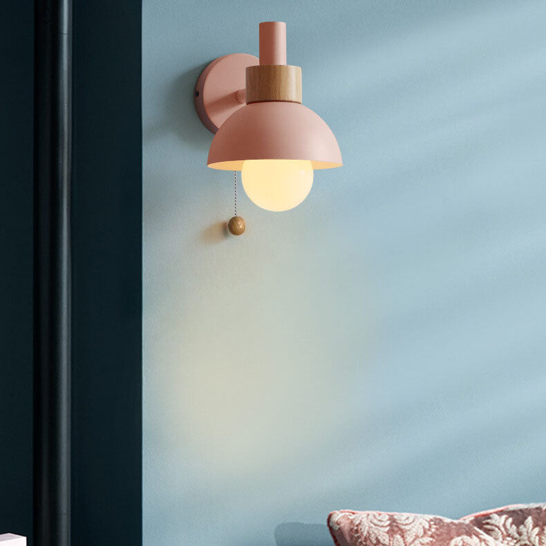 Nordic Style Macaron 1-Light Wall Sconce Lamp in Pastel Colors for Hallway