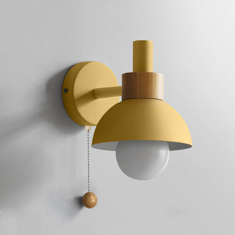 Nordic Style Macaron 1-Light Wall Sconce Lamp in Pastel Colors for Hallway