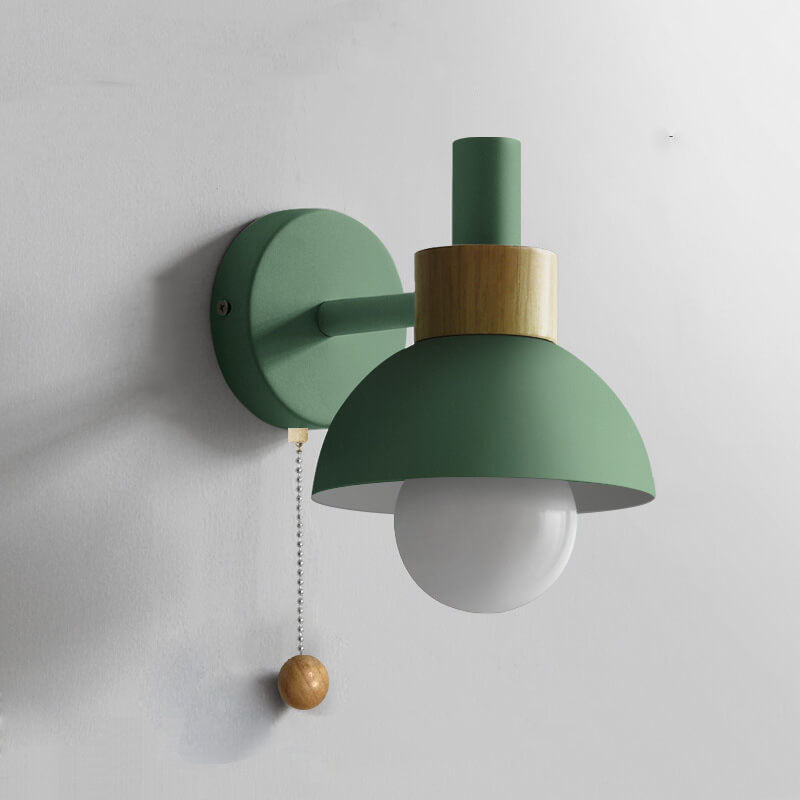 Nordic Style Macaron 1-Light Wall Sconce Lamp in Pastel Colors for Hallway