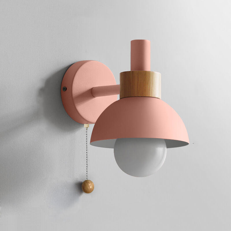 Nordic Style Macaron 1-Light Wall Sconce Lamp in Pastel Colors for Hallway