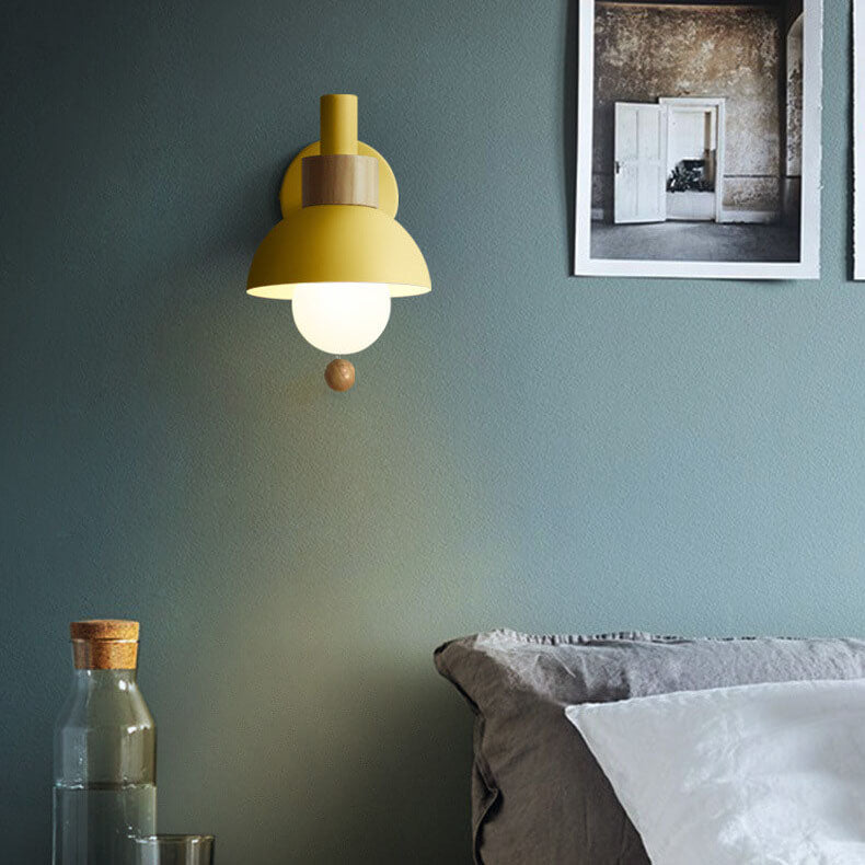 Nordic Style Macaron 1-Light Wall Sconce Lamp in Pastel Colors for Hallway