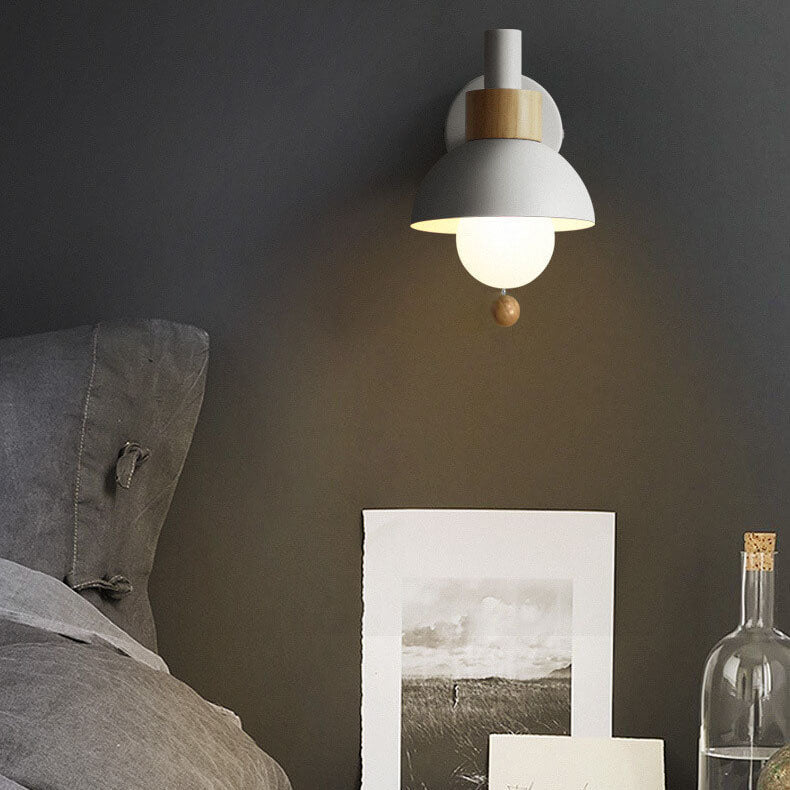 Nordic Style Macaron 1-Light Wall Sconce Lamp in Pastel Colors for Hallway
