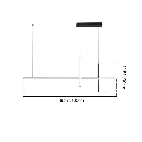 Sleek Silver Minimalist Long Line LED Chandelier for Dining Room Decor