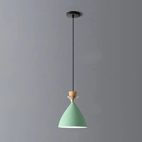 Nordic Iron Cone Chandelier - 1/3 Light Macaron Color Pendant for Dining Room