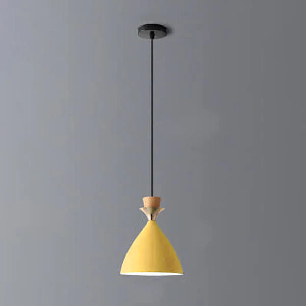 Nordic Iron Cone Chandelier - 1/3 Light Macaron Color Pendant for Dining Room