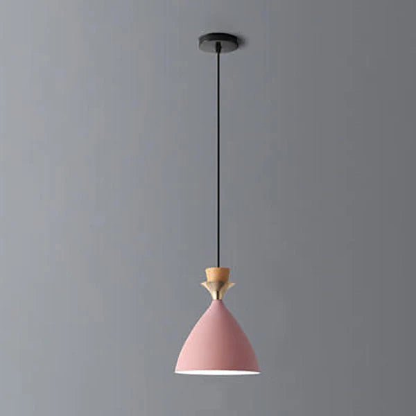 Nordic Iron Cone Chandelier - 1/3 Light Macaron Color Pendant for Dining Room