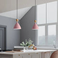 Nordic Iron Cone Chandelier - 1/3 Light Macaron Color Pendant for Dining Room