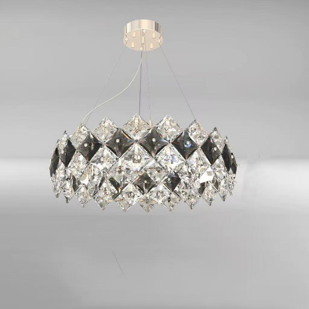 Modern Crystal Circular Chandelier with Plated Hardware for Living Room