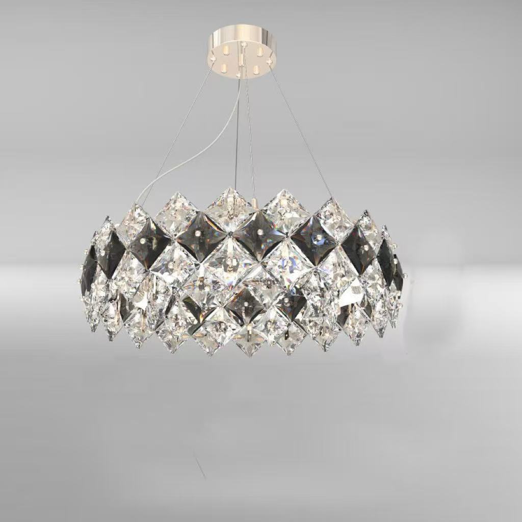 Modern Crystal Circular Chandelier with Plated Hardware for Living Room