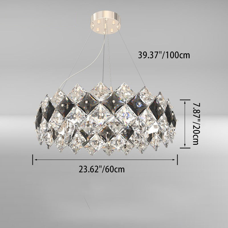 Modern Crystal Circular Chandelier with Plated Hardware for Living Room