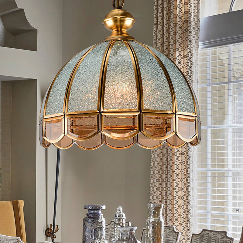 Art Deco Copper Mosaic Glass Chandelier for Dining Room Lighting